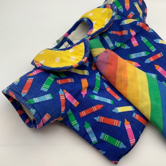 Vintage Coleco Cabbage Patch Kids Retro Rainbow Clown Crayon Shirt - Picture 2 of 12